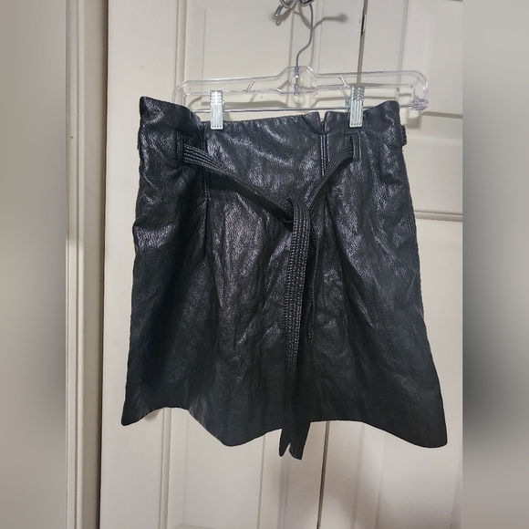 Free People Dresses & Skirts - Free People Payton Faux Black Leather Mini Skirt Size 4